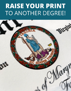 raised seals and embossed text now available on custom diplomas today
